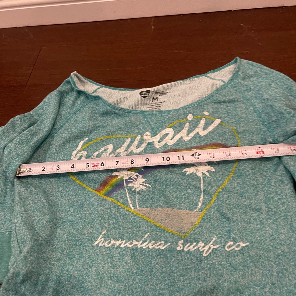 guc honolua wide neck teal Hawaii Graphic Sweatshirt rainbow medium - Picture 4 of 9